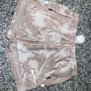 Nike Beige and White Sports Shorts